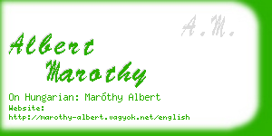 albert marothy business card